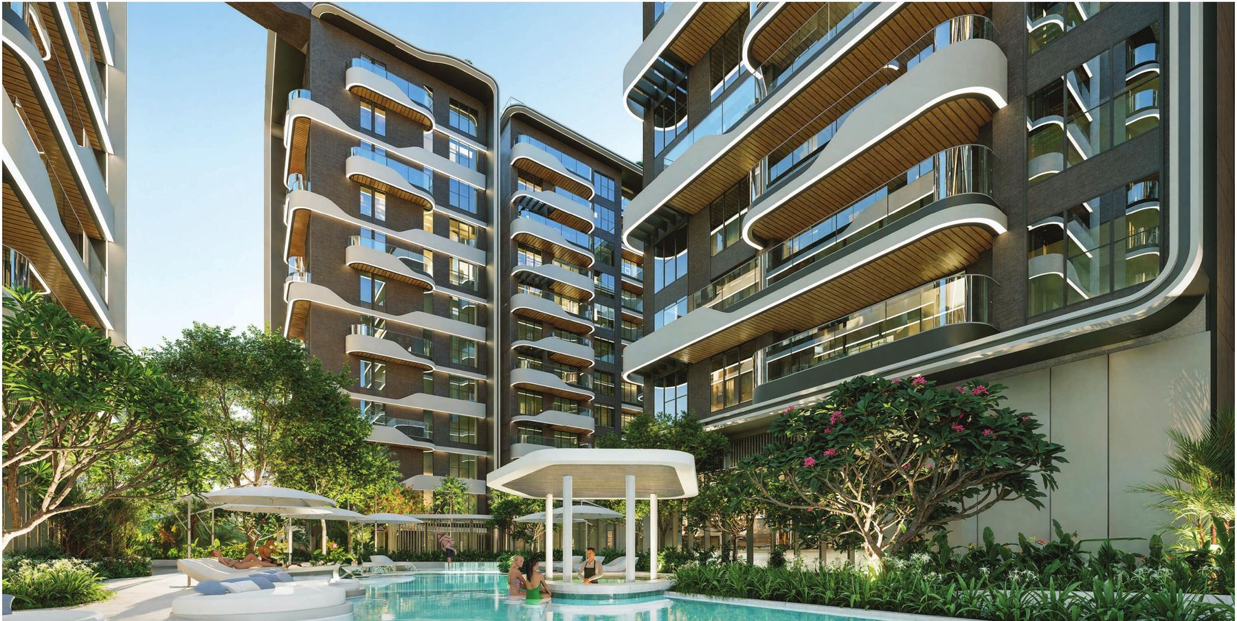 Brigade Stellaris courtyard and pool — artist's impression